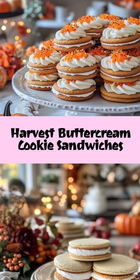 Buttercream Harvest Cookie Sandwiches: Fall's Delicious Treat Indulge in the flavors of autumn with these scrumptious buttercream-filled cookie sandwiches! Perfect for cozy afternoons or festive gatherings, each bite is a delightful blend of pumpkin, spices, and creamy goodness. Try our easy recipe and savor the season’s warmth! #FallBaking #CookieSandwiches #ButtercreamLover #PumpkinTreats #AutumnDesserts Pumpkin Spices, Cookie Sandwiches, Buttercream Filling, Filled Cookies, Fall Baking, Sandwich Cookies, Fall Desserts, Slow Down, Easy Recipe