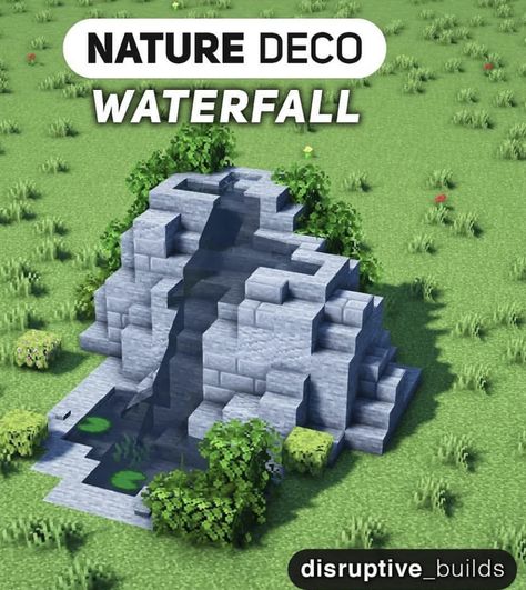 Minecraft Park, Minecraft Fountain, Minecraft Cottage, Minecraft Server, Minecraft Medieval, Minecraft Room, Cute Minecraft Houses, Waterfall Design, Minecraft Tips