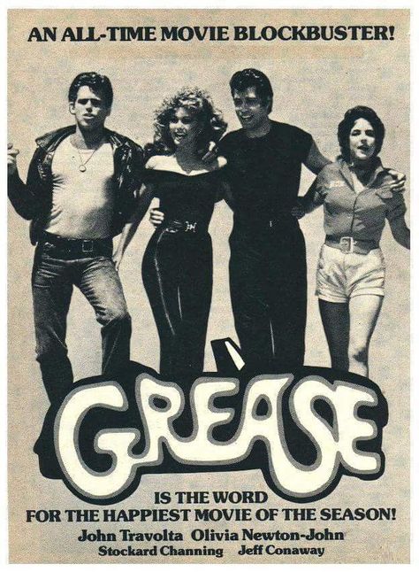 Grease Grease Poster Aesthetic, 1950s Movie Posters, Grease Movie Poster, Grease Poster, Grease Aesthetic, Greaser Aesthetic, Stockard Channing, Happy Movie, Grease Is The Word