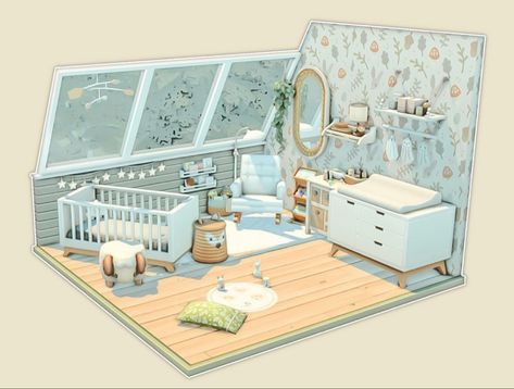 Sims 4 Family Home Interior, Sims Nursery Ideas, Sims House Decor, Sims 4 Nursery Ideas No Cc, Sims 4 Nursery Ideas, Sims Nursery, Sims 4 Living Room Ideas, Sims 4 Nursery, Sims 4 Growing Together