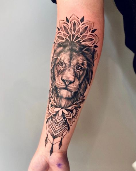 Lion with ornaments tattoo ✨ One of my favourite subjects to tattoo, animals with mandala ornaments 🤍 #woxtattoo #liontattoo #lion #lionking #mandalatattoo #mandalaart #mandalaartist #dotworktattoo #mandaladrawing #tattooideas Ornaments Tattoo, Tattoo Animals, Mandala Ornaments, Lion Mandala, Tattoo Mandala, My Favourite Subject, Dot Work Tattoo, Lion Tattoo, Mandala Tattoo