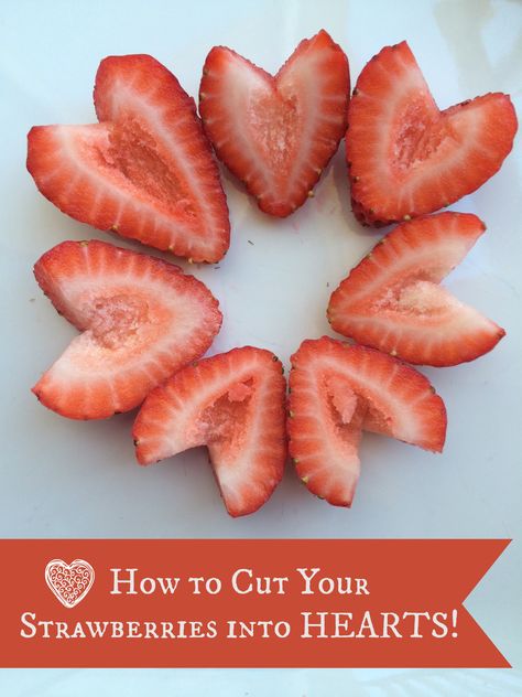 Fast and Easy Directions on How to Cut Your Strawberries into Hearts. This is perfect for Kabobs, Fruit Salads or other Valentine's Displays. Fruit Kabobs Display, Fruit Kabobs Kids, Cake Competition, Fruit Ideas, Cut Strawberries, Fruit Diet, Vegetable Shop, Strawberry Hearts, Fruit Displays