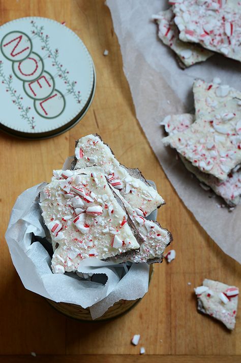 Chocolate Peppermint Bark. This #recipe is quick and easy to make, and perfect for the last-minute holiday party gift or treat! #christmas #candy Chocolate Peppermint Bark Recipe, White Chocolate Peppermint Bark, Homemade Peppermint Bark, Peppermint Bark Recipes, Chocolate Peppermint Bark, Peppermint Bark, Chocolate Bark, Peppermint Candy, Chocolate Peppermint