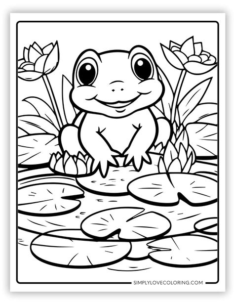 FREE frog coloring pages are great for educational activities for kids, crafts, road trips, and more. Get ideas on fun ways to turn them into a learning experience. Bug Coloring Pages Free Printable, Pond Coloring Pages, Frog Coloring Pages Free Printable, Frog Outline, Frog Coloring, Frog Activities, Frog Coloring Pages, Free Kids Coloring Pages, Color Sheets