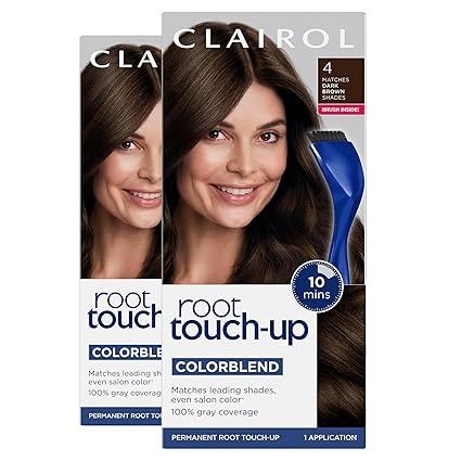 Amazon.com: Clairol Root Touch-Up by Nice'n Easy Permanent Hair Dye, 4 Dark Brown Hair Color, Pack of 2 : Beauty & Personal Care Clairol Root Touch Up, Hair Mascara, Box Dye, Neutrogena Makeup, Brown Hair Color, Root Touch Up, Lotion For Dry Skin, Gray Coverage, Dark Brown Hair Color