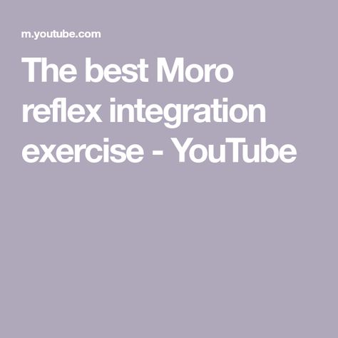 The best Moro reflex integration exercise - YouTube Reflex Integration, Primitive Reflexes, Working Memory, Body Training, Sensory Processing Disorder, Early Intervention, Sensory Processing, Pyramid, Starfish