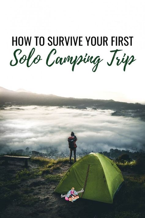 Are you a solo female who wants to go camping alone? First Camping Trip, Camping Family, Camping Safety, Solo Camping, Rv Trip, Camping List, Fall Camping, Family Camping Trip, Personal Safety