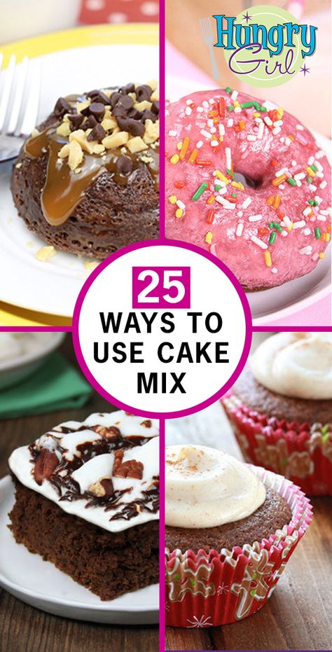 Recipes Using Cake Mix, Boxed Cake Mixes Recipes, Hungry Girl Recipes, Cake Mix Desserts, Cake Mix Cookie Recipes, Vanilla Cake Mixes, Ww Desserts, Box Cake Mix, White Cake Mixes