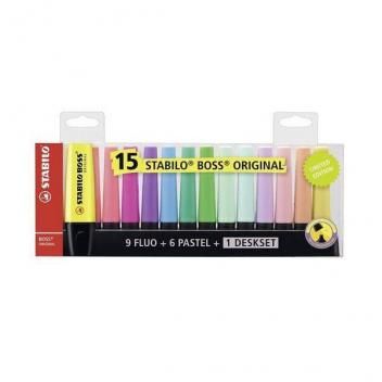 Estojo de Marca Texto Stabilo BOSS com 15 Cores 58.0900 - Magazine Planetmagazile Different Lines, Highlighter Set, Stabilo Boss, Fluorescent Colors, Gourmet Gifts, Retail Outlet, Baby Wedding, Back To School Gifts, All Toys