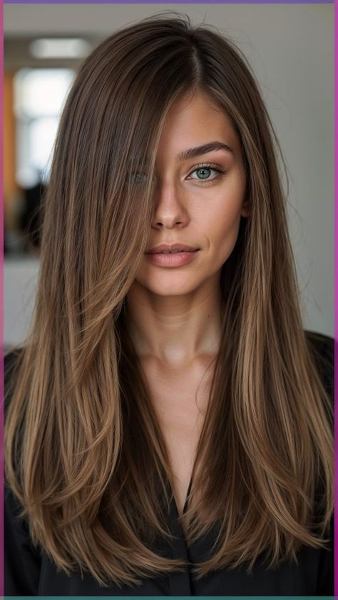 21 Dreamy Caramel Balayage Ideas Every Brunette Needs in 2025 Brunette Airtouch, Brown On Brown Balayage, Ashy Caramel Balayage, Face Framing Balayage Brunettes, Medium Brown Hair With Balayage, Caramel Balayage Long Hair, Balayage Brunette Straight, Brunette Balayage Hair Caramel, Chestnut Balayage Brunettes