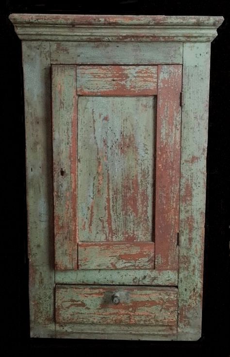 Just look at the simplistic beauty of this  primitive cupboard! Rustic Style Furniture, Rustic Furniture Design, Primitive Cabinets, Primitive Cupboards, Wall Cupboards, Wall Cupboard, Primitive Walls, French Country Furniture, Antique Cupboard