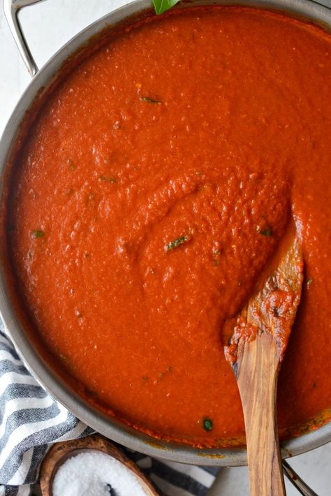 Homemade San Marzano Marinara - Simply Scratch Marinara Recipes, Sicilian Food, Marinara Recipe, Chianti Wine, Parmesan Rind, Marinade Sauce, Sicilian Recipes, Grilled Cheese Sandwich, Spaghetti Sauce