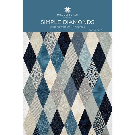 Free Quilt Patterns Printables, Diamond Quilts, Diamond Quilt Pattern, Blue Quilt Patterns, Charm Square Quilt, Missouri Star Quilt Company, Quilt Pattern Download, Basic Quilt, Quilting Designs Patterns