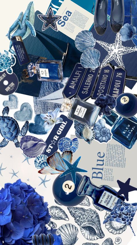 Navy Blue Collage, Blue Collage, Cute Summer Wallpapers, Cute Laptop Wallpaper, Desktop Wallpaper Art, Navy Wallpaper, Cute Desktop Wallpaper, Blue Poster, Aesthetic Desktop Wallpaper