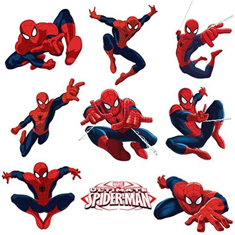 Spiderman Pinata, Spiderman Wall Decals, Manly Party Decorations, Spiderman Poses, Spiderman Stickers, Spiderman Decorations, Spiderman Characters, Ultimate Spider Man, Spiderman Birthday Party