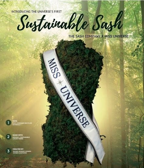 Miss Universe introduces first sustainable sashes made from recycled materials Miss Universe Sash, Vision Board Materials, Miss Universe Philippines, Miss Claire, Pageant Life, Modern Indian Art, One Small Step, Miss Usa, Architecture Drawing Art