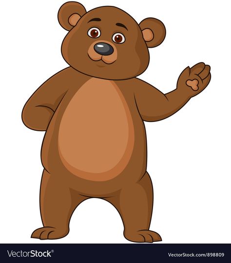 Bear Cartoon Images, Brown Bear Cartoon, Polar Bear Cartoon, Waving Hand, Teddy Bear Cartoon, Pirate Themed Birthday, Party Characters, Bear Images, Brown Bears