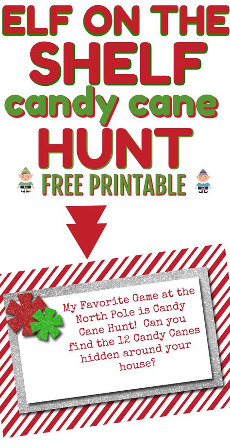 Elf on the Shelf Candy Cane Hunt - Can you find the candy canes free elf on the shelf printable. Elf Candy Cane Hunt Free Printable, Elf Signs, Elf On The Shelf Candy, Candy Cane Hunt, Candy Cane Scavenger Hunt, Elf On The Shelf Printables, Elf Notes, Easy Elf On The Shelf, Easy Elf