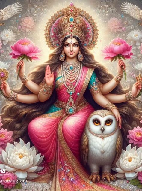 Maha Laxmi Goddesses, Lakshmi Wallpaper, Maha Laxmi, Ganesha Art Illustration, Vishnu Lakshmi, Lakshmi Mata, Lakshmi Photos, Goddess Laxmi, Beautiful Good Night Quotes