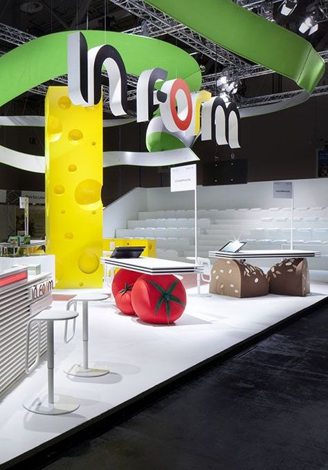 For more inspiration, visit aceexhibits.com Peeled Apple, Food Exhibition, Creative Booths, Temporary Architecture, Trade Exhibition, Milk Cartons, Healthy Diets, Trade Show Exhibit, Fun Furniture