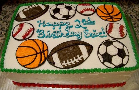 Cake 9x13, Ball Birthday Cake, Sports Birthday Cakes, Baby Boy Sprinkle, Cookies With White Chocolate, Sports Themed Cakes, Velvet Cookies, Birthday Sheet Cakes, Sports Theme Birthday