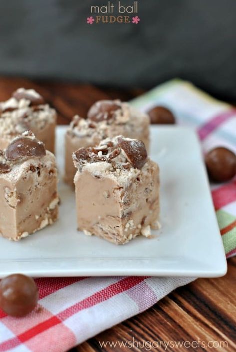 This easy, delicious Malt Ball Fudge recipe is made with Rich Chocolate Ovaltine and Whoppers candy. Perfect and scrumptious! Party Pantry, Whoppers Candy, Shugary Sweets, Chocolate Candies, Malted Milk, Fudge Recipe, Fudge Cake, Munnar, Think Food