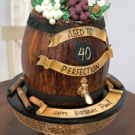 Beer Shaped Cake, Wine Theme Cakes, Whiskey Barrel Cake, Beer Bottle Cake, Beer Mug Cake, Firetruck Cake, Cake Design For Men, Barrel Cake, Wine Cake