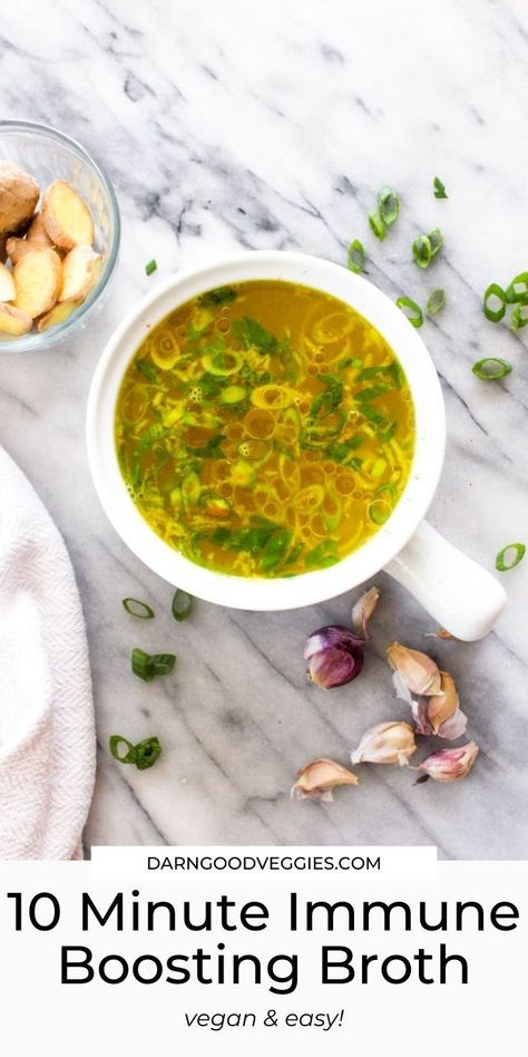 Immune Boosting Bone Broth, Soup To Boost Immune System, Garlic Ginger Soup For Colds, Flavorful Broth Soup, Bone Broth Sipping Recipes, Drinking Broth Recipes, Yummy Healthy Soup Recipes, Garlic Ginger Recipes, Immune Boosting Broth