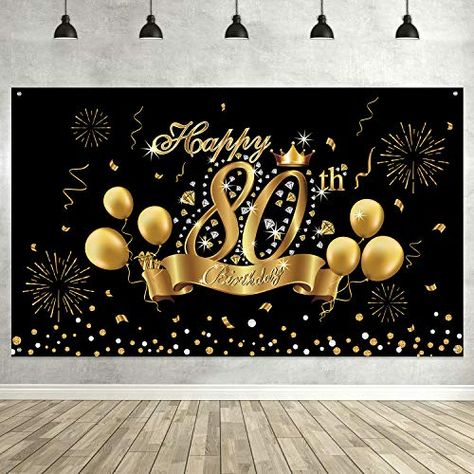 FREE 80th Birthday Party Planning Checklist and Timeline Birthday Party Planning Checklist, 80th Birthday Banner, Anniversary Backdrop, Retirement Banner, 80th Birthday Party Decorations, Black And Gold Party Decorations, 80th Birthday Decorations, Birthday Banner Template, Happy 80th Birthday