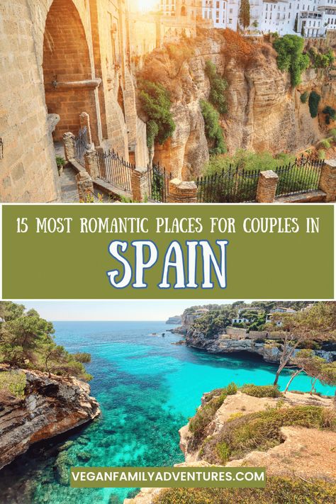 Discover the 15 most romantic places in Spain for couples, featuring scenic views, charming cities, and cozy retreats. Perfect for a memorable getaway with your loved one! Romantic Places For Couples, Honeymoon In Spain, Places For Couples, Spain Honeymoon, Countryside Village, Places In Spain, Honeymoon Places, Most Romantic Places, Weekend Escape