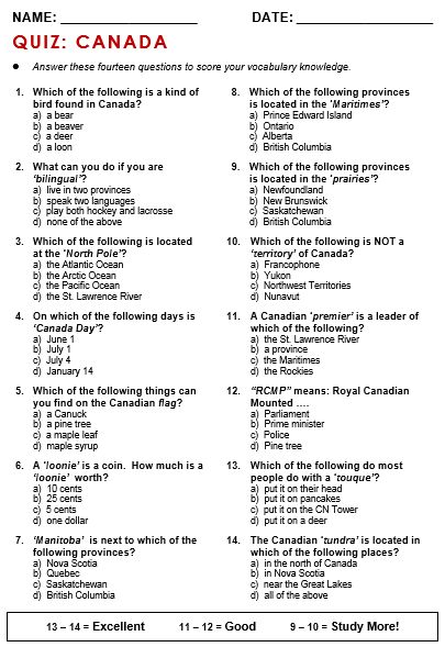 Canada Quiz Canada Day Games For Kids, Canada Day Crafts For Kids, Canada Worksheet, Canada Day Games, Canada Day Activities, Canada Facts, Canada School, Canadian Geography, Canadian Facts