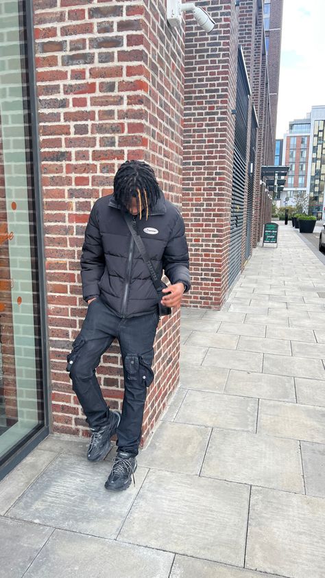 trapstar jacket, waxed cargo jeans, led balenciaga tracks Balenciaga Track Outfit Men, Led Balenciaga, Balenciaga Track Outfit, Trapstar Jacket, Balenciaga Tracks, Track Outfits, Balenciaga Track, Cargo Jeans, Balenciaga