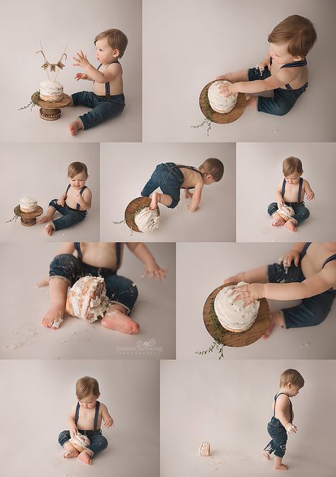 First Birthday Smash Cake Pictures, 1st Bday Family Photos, Cake Smash Overalls, Simple 1 Year Birthday Cake, Minimalist 1 Year Birthday, One Year Photoshoot Ideas Indoor, Baby Boy Smash Cake Pictures, Simple Boy Cake Smash, Baby Boy 1st Birthday Photo Shoot Ideas Indoor Diy