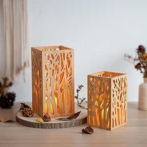 Want to add some unique flair to your living room or garden? The Romadedi Pillar Candle Holder Bamboo Japanese Decor is just what you need! This set of 2 hurricane lantern-style wood candle holders is perfect for a boho, cabin, or farmhouse aesthetic. They make an elegant table centerpiece or a charming addition to any space.#LivingRoomIdeas #MinimalistLivingRoom #BohoLivingRoomDecor Boho Cabin, Elegant Table Centerpieces, Japanese Candles, Cabin Farmhouse, Living Room Garden, Japanese Lanterns, Lantern Candle Decor, Pillar Candle Holder, Room Garden