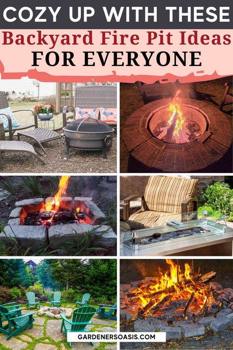 Cozy Up With These Backyard Fire Pit Ideas For Everyone | Gardens Landscape Design Backyard, Easy Backyard Landscaping, Privacy Landscaping Backyard, Backyard Fire Pit Ideas, Unique Backyard, Paver Fire Pit, Make A Fire Pit, Low Maintenance Backyard, Creative Backyard