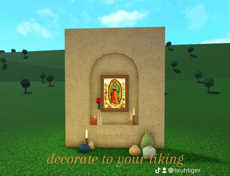 Mexican Bloxburg Codes, Bloxburg Church Layout, Mexican House Bloxburg, Bloxburg Mexican Decals, Bloxburg Church Decals, Decoration Decals Bloxburg, Bloxburg Decoration Decals, Bloxburg Decoration Ideas, Bloxburg Church