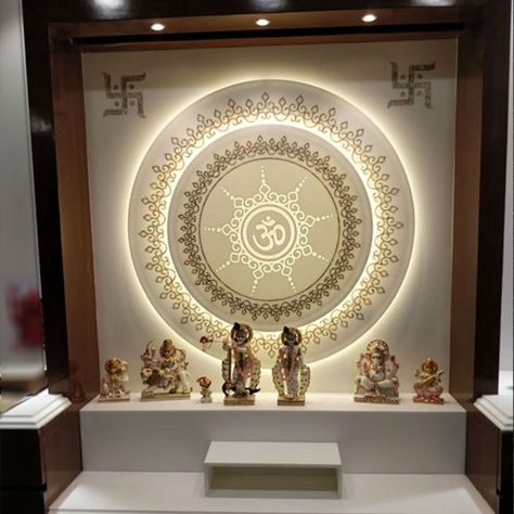 Home Temple Ideas Puja Room, Indian Room Decor, Mandir Design, Temple Design For Home, Doors Interior Modern, Living Room Tv Unit Designs, Pooja Room Door Design, Wardrobe Interior Design, Pooja Room Design