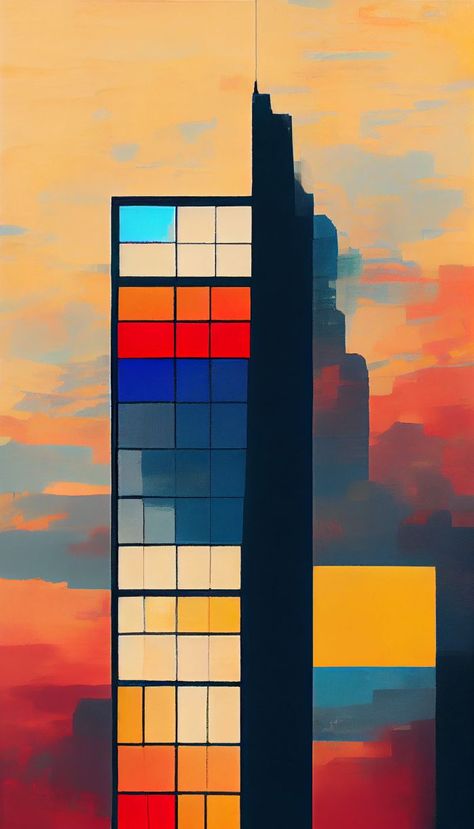 Piet Mondrian Painting, Mondrian Art, Dutch Painters, Piet Mondrian, Great Artists, Art World, Art Style, Skyscraper, 20th Century