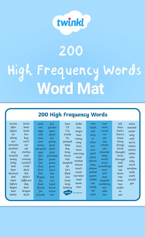 High frequency words are words that appear frequently within written material. This simple word mat features key vocabulary for this topic and is a great resource to keep on hand as a prompt and spelling reference during independent writing tasks and other activities. Sign up to Twinkl to download!   #wordmat #words #highfrequencywords #english #literacy #education #school #teach #teachingresources #teachingideas #twinkl #twinklresources #phonics #sounds #handwriting #writingprompts Esl Reading, Eyfs Activities, Spelling Worksheets, Phonics Sounds, Literacy Lessons, Vocabulary Games, Bilingual Education, Education School, 2nd Grade Reading