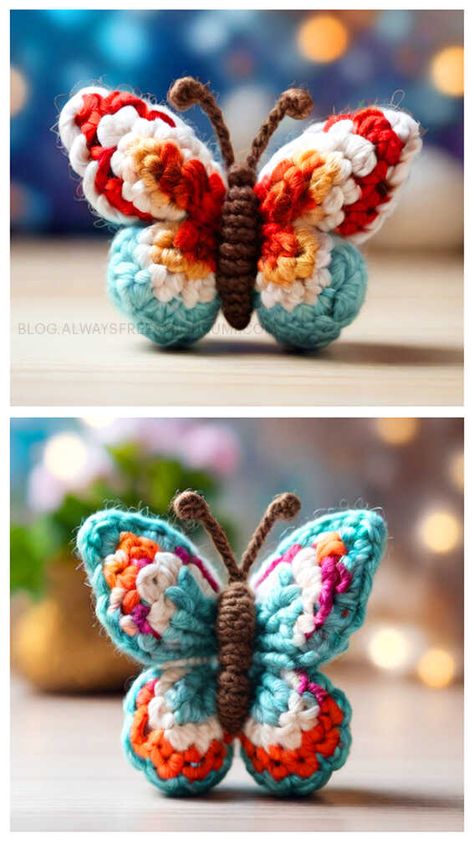 Amigurumi Butterfly Free Crochet Pattern Polyester Yarn Crochet Patterns, Dnd Crochet Patterns Free, Crochet Armigami, Crochet Pot Leaf Pattern Free, Microcrochet Patterns Free, Sellable Crochet Items, School Crochet Ideas, Whimsical Crochet Patterns, Crochet Arigami Patterns Free