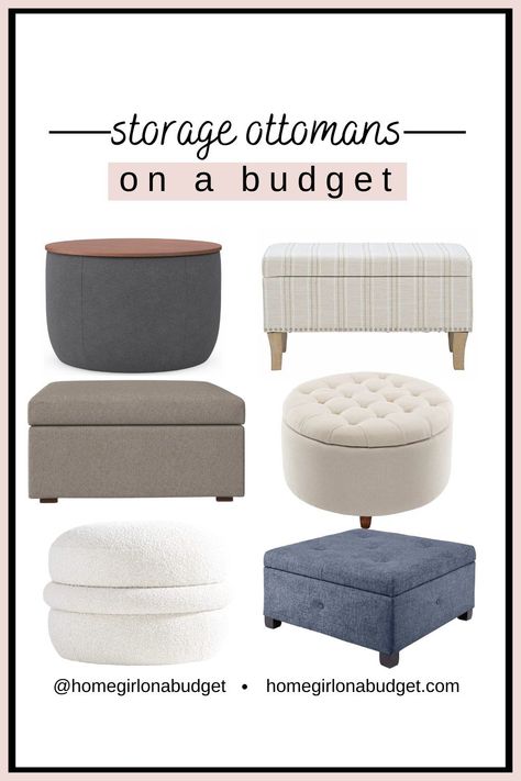 Living Room Ottoman Ideas Storage, Gray Ottoman Living Room, Ottoman With Grey Couch, Farmhouse Ottoman Storage, Grey Ottoman Living Room, Beige Ottoman Living Room, Small Living Room Ottoman Ideas, Living Room Storage Ottoman, Ottoman With Storage Living Room