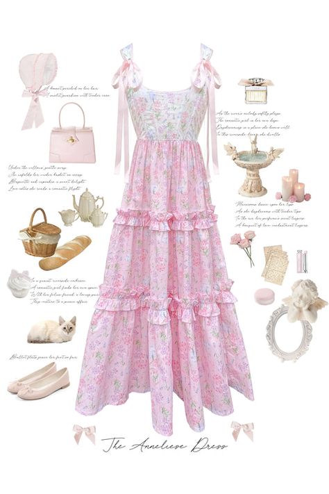 Look Rose, Girls Floral Dress, Cottagecore Fashion, Garden Party Dress, Garden Dress, Floral Outfit, In Full Bloom, Tier Skirt, Rose Garden