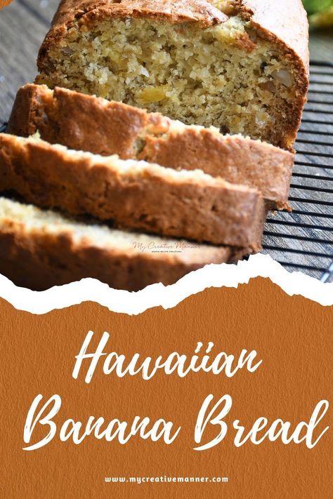 Banana Bread With Pineapple, Hawaiian Banana Bread Recipe, Pineapple Banana Bread Recipe, Recipe With Pineapple, Hawaiian Banana Bread, Hawaiian Bread, Coconut Banana Bread, Pineapple Bread, Delicious Banana Bread Recipe