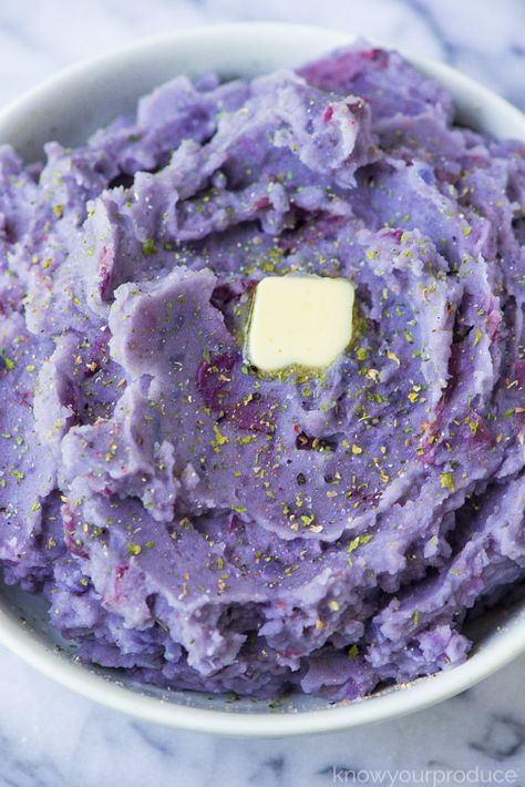 Potato Breakfast Ideas, Purple Mashed Potatoes, Purple Potato Recipes, Kid Friendly Side Dishes, Creamy Jalapeno Sauce, Okinawan Sweet Potato, Unique Side Dishes, Corn Side Dish, Potato Breakfast