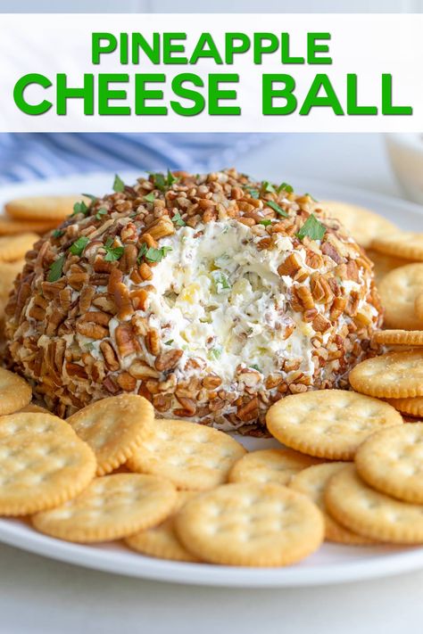 Pineapple Cheese Ball Pineapple Cheeseball Recipes, Pineapple Cheese Ball, Pineapple Cheese, Cheese Ball Recipes Easy, Meal Train, Cream Cheese Ball, Hawaii Christmas, Meal Train Recipes, Savory Cheese