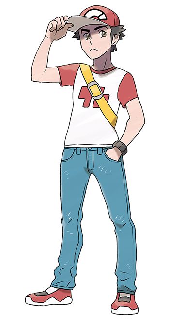 Sun Pokemon, Pokemon Trainer Art, Pokemon Trainer Outfits, Red Pokemon, Trainer Red, Pokemon Wiki, Pokemon Human, Pokemon Rpg, Pokemon Firered