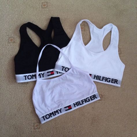 Tommy Hilfiger Bra, Bra Crop Top, Tommy Hilfiger Top, Turtle Neck Crop Top, Tommy Hilfiger Outfit, Crop Top Bra, Neck Crop Top, Sports Bras, Workout Clothes