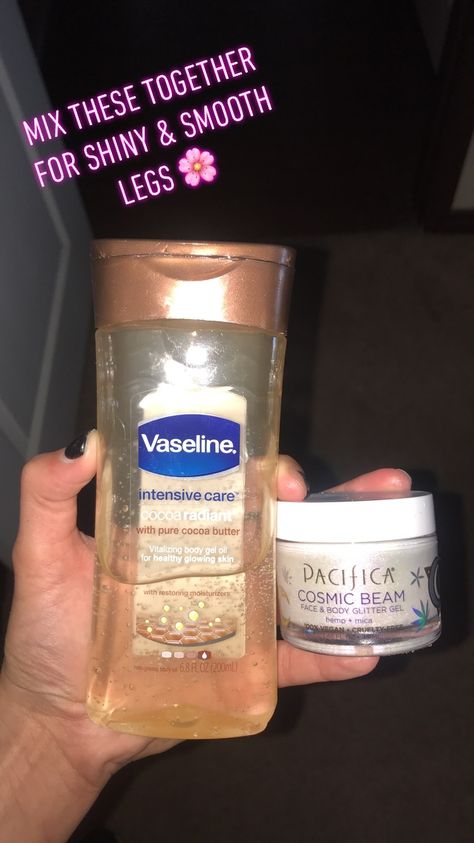 mix these together for shiny and smooth legs for summer!!!🌸✨ How To Make Your Legs Look Good, How To Get Shiny Legs, How To Get Perfect Legs Skin, Shiny Legs How To Get, How To Make Your Legs Shiny, How To Make Legs Smooth, Shiny Skin Glow, How To Get Shiny Legs Glowing Skin, Smooth Legs Tips