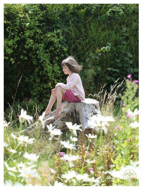 Person Picking Flowers Reference, Sitting On A Log Reference, Taking A Picture Reference, Sitting In A Field Of Flowers, People In Flower Fields, Sitting On A Tree Reference, Reference Photos With Background, Person Laying In Grass Reference, Kid Sitting Reference