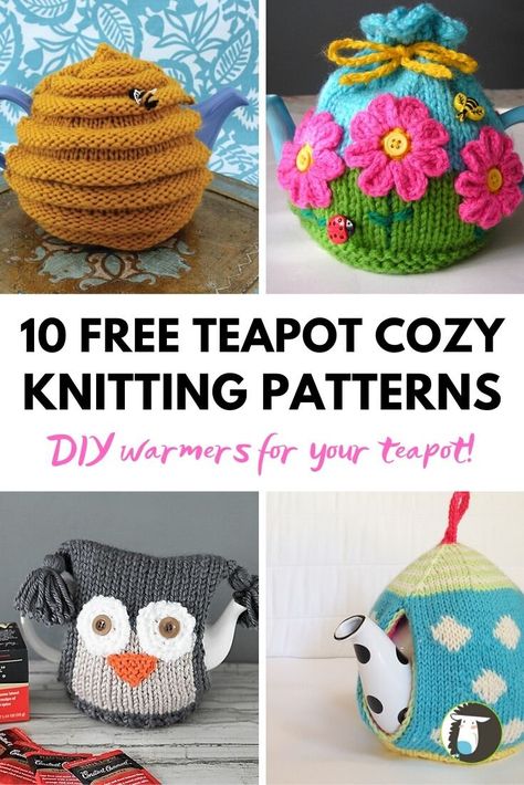 Keep your tea warm! 10 Teapot Cozy FREE Knitting Patterns Teapot Cosy Pattern Knitting, Knit Tea Cozy Pattern Free, Knit Tea Cozy Pattern, Tea Cozy Crochet Pattern, Knit Tea Cozy, Tea Cosy Pattern, Tea Cosy Knitting Pattern, Tea Cozy Pattern, Knitted Tea Cosies